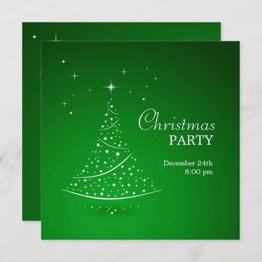 Uitnodiging voor groene kerst (Voorkant / Achterkant)