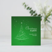 Uitnodiging voor groene kerst (Staand voorkant)