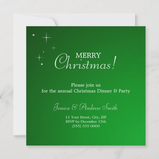Uitnodiging voor groene kerst (Achterkant)