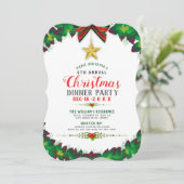 Uitnodiging voor groene kerst met makreel (Staand voorkant)