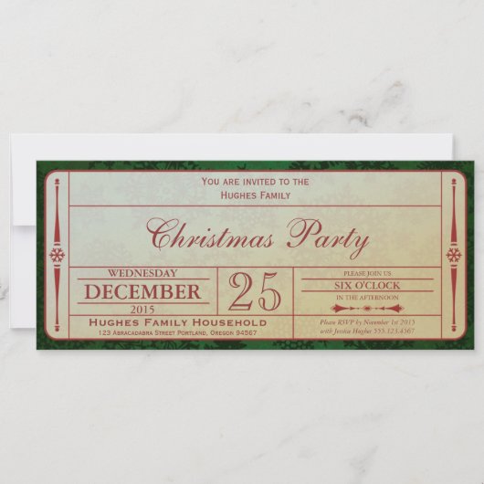 Uitnodiging voor groene kerstfeestdagen (Voorkant)