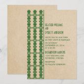 Uitnodiging voor groene kunst Deco Border Wedding (Voorkant / Achterkant)