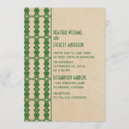 Uitnodiging voor groene kunst Deco Border Wedding