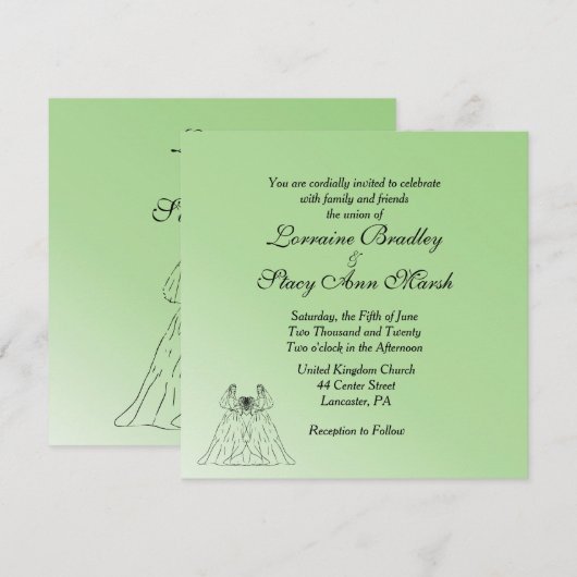 Uitnodiging voor groene lesbiennes (Voorkant / Achterkant)