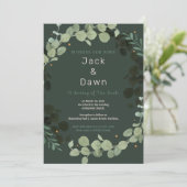 Uitnodiging voor groene leves BoundWedding (Staand voorkant)