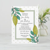 Uitnodiging voor groene leves Wedding (Staand voorkant)