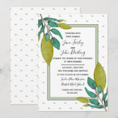 Uitnodiging voor groene leves Wedding (Voorkant / Achterkant)