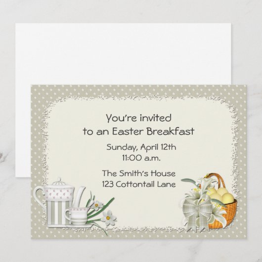 Uitnodiging voor groene Pasen (Voorkant / Achterkant)
