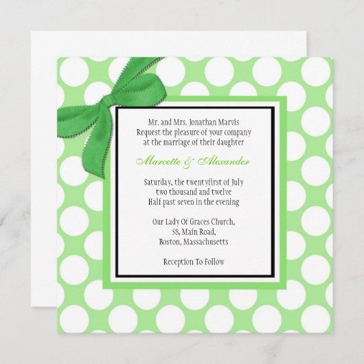 Uitnodiging voor groene poka-weddenschap (Voorkant / Achterkant)