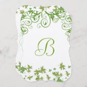 Uitnodiging voor groene rode bladeren tijdens de b (Voorkant / Achterkant)