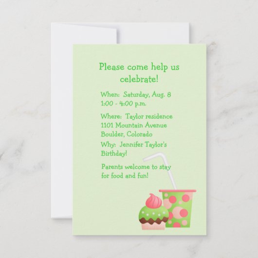 Uitnodiging voor Groene Roze Vrijdag (Achterkant)