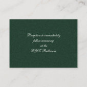 Uitnodiging voor groene Silver Snowflakes bruiloft Informatiekaartje (Achterkant)