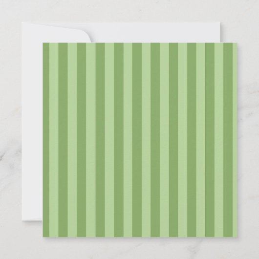 Uitnodiging voor groene striped Damask Wedding (Achterkant)