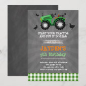 Uitnodiging voor groene tractor (Voorkant / Achterkant)