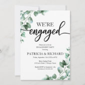 Uitnodiging voor groene verlovingsfeestje (Voorkant)