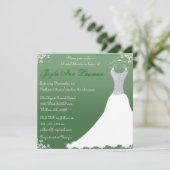 Uitnodiging voor groene Vrijgezellenfeest Wedding  (Staand voorkant)