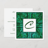 Uitnodiging voor groene waters Keltic Knotwork Wed (Voorkant / Achterkant)
