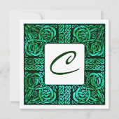 Uitnodiging voor groene waters Keltic Knotwork Wed (Voorkant)