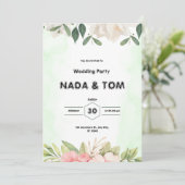 Uitnodiging voor groene Waterverf (Staand voorkant)