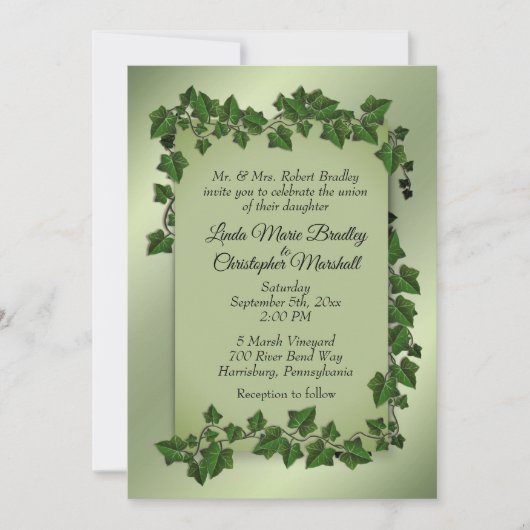 Uitnodiging voor groene weddenschappen (Voorkant)