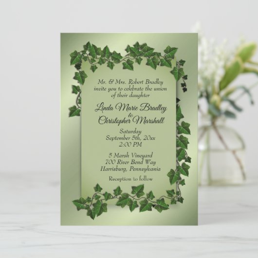 Uitnodiging voor groene weddenschappen (Staand voorkant)