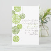 Uitnodiging voor groene Wereldbollen voor bruiloft (Staand voorkant)