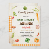 Uitnodiging voor groentemarkt met boerenthema (Voorkant / Achterkant)