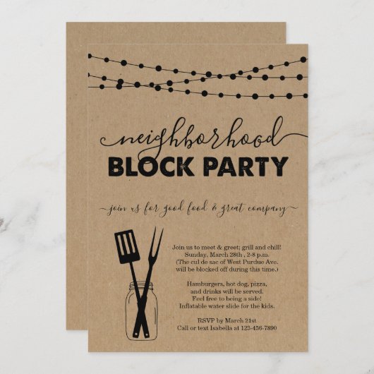 Uitnodiging voor groepsblokkering van groep (Voorkant / Achterkant)