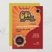 Uitnodiging voor Groovy 60's Feest (Voorkant / Achterkant)