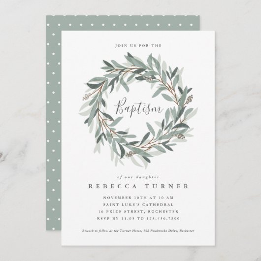 Uitnodiging voor grote baptisme (Voorkant / Achterkant)