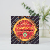 Uitnodiging voor grote hamburgerbarbecue (Staand voorkant)