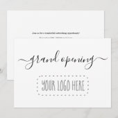 Uitnodiging voor grote opening van bedrijven - Log (Voorkant / Achterkant)