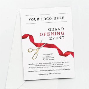 Uitnodiging voor grote opening van bedrijven - Log