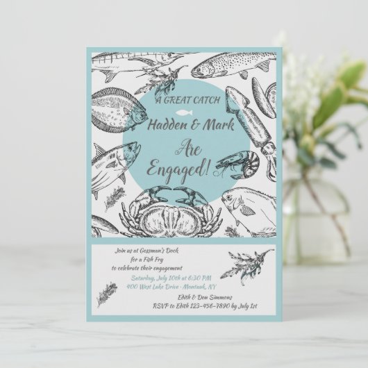 Uitnodiging voor grote vangsten (Staand voorkant)