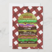 Uitnodiging voor grote vettige hamburger zomer koo (Voorkant)