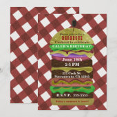 Uitnodiging voor grote vettige hamburger zomer koo (Voorkant / Achterkant)