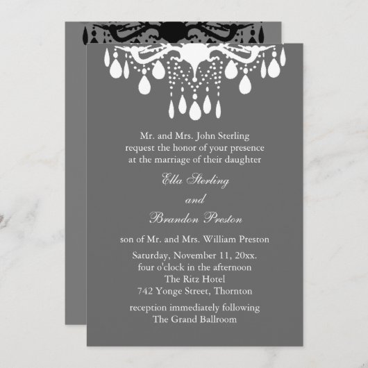 Uitnodiging voor grote weddenschappen (grijs) (Voorkant / Achterkant)