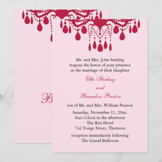 Uitnodiging voor grote weddenschappen (rood) (Voorkant / Achterkant)