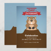 Uitnodiging voor Groundhog Day-viering (Voorkant / Achterkant)