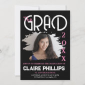 Uitnodiging voor Grunge-Afstuderen (Voorkant)