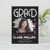 Uitnodiging voor Grunge-Afstuderen (Staand voorkant)