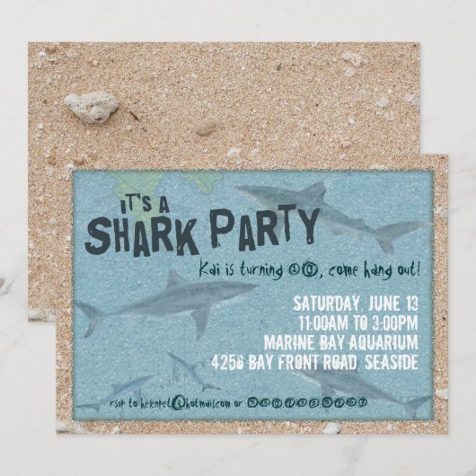 Uitnodiging voor haaienpartijen (Voorkant / Achterkant)