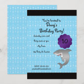 Uitnodiging voor haaienverjaardag (Voorkant / Achterkant)