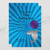 Uitnodiging voor haaienverjaardag (Voorkant / Achterkant)