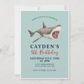 Uitnodiging voor haaienverjaardag (Voorkant)