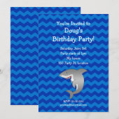 Uitnodiging voor haaienverjaardag (Voorkant / Achterkant)