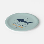 Uitnodiging voor haaienverjaardag papieren bordje (Gekanteld)