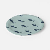 Uitnodiging voor haaienverjaardag papieren bordje (Gekanteld)