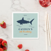 Uitnodiging voor haaienverjaardag servet (Insitu)