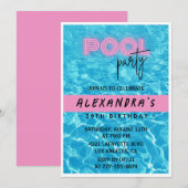 Uitnodiging voor haar 29e verjaardagsfeest Pool Pa (Voorkant / Achterkant)